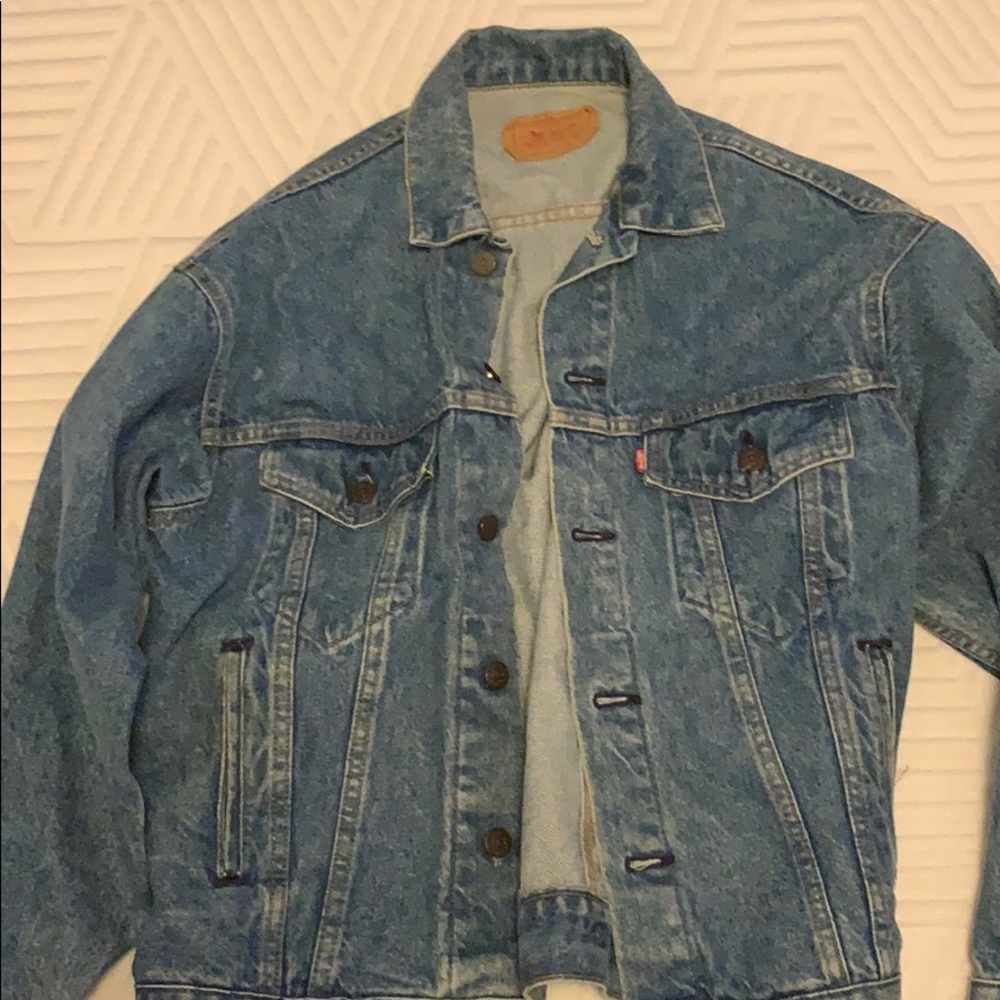 Blue jean jacket button up